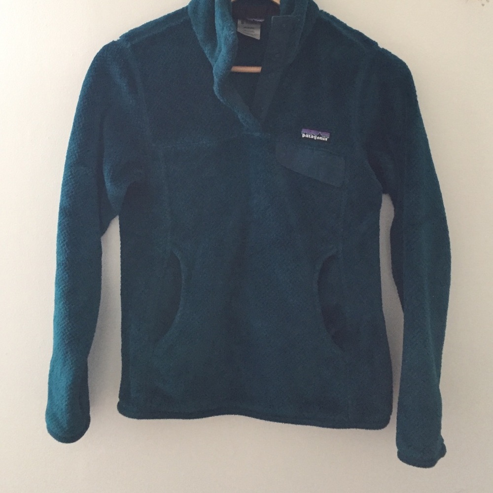 Dark turquoise Patagonia Re-Tool Snap-T Pullover